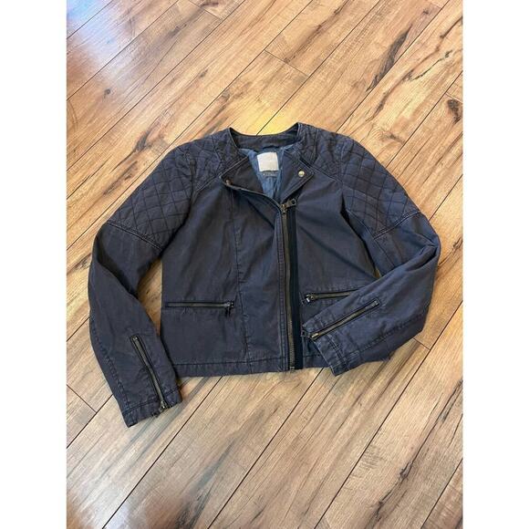 Vane size 4 charcoal gray moto style jacket - Picture 1 of 3